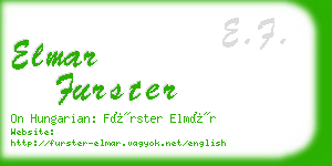 elmar furster business card